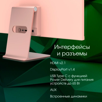 Монитор Digma Pro 27" Art L розовое золото IPS LED 5ms 16:9 HDMI M/M матовая 300cd 178гр/178гр 2560x1440 165Hz FreeSync DP 2K USB 5.7кг