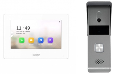 Видеодомофон HiWatch DS-D100HKWF белый