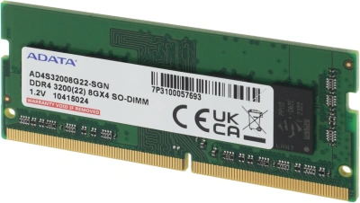 Память DDR4 8Gb 3200MHz A-Data AD4S32008G22-SGN RTL PC4-25600 CL22 SO-DIMM 260-pin 1.2В single rank Ret