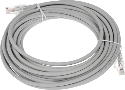 Патч-корд WRline WR-PC-RJ45-UTP-5E-10-GY UTP RJ-45 вил.-вилка RJ-45 кат.5E 10м серый LSZH (уп.:1шт)