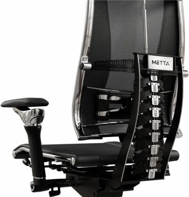 Кресло руководителя эргономичное Метта Yoga Spine Triumph B2 (Черный CC.50.15.13A) черный сиденье черный сет./экокожа с подголов. крестов.5-луч. металл хром