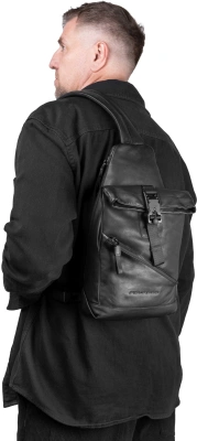 Рюкзак слинг Piquadro Harper CA6784AP/N черный натур.кожа