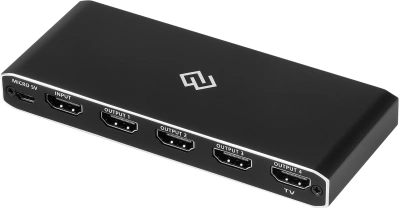 Сплиттер аудио-видео Digma DHSP-v2x4 HDMI (f)/4xHDMI (f) черный