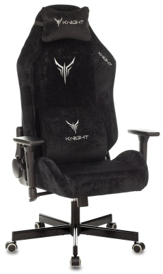 Кресло игровое Knight N1 Fabric черный Light-20 с подголов. крестов. металл
