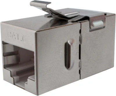 Адаптер Suprlan 10-0316-1 проходн. Keystone RJ45 кат.5E FTP бронз. стальной