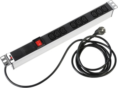 Блок распределения питания Rem R-16-9C13-V-440-1.8 гор.размещ. 9xC13 базовые 16A Schuko 1.8м