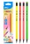 Набор карандашей ч/г Deli EU54600 Neon HB трехгран. пластик ассорти 4цв. неон кор.европод. (12шт) ластик 12 карандашей для тех/черт.целей