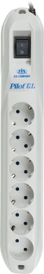 Сетевой фильтр Pilot GL 7м (6 розеток) белый (коробка)