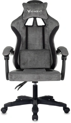 Кресло игровое Knight Wolf серый/черный крестов. пластик