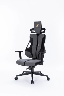 Кресло Cactus CS-CHR-DUO-GYBK серый/черный с подголов. крестов. сталь пластик черный