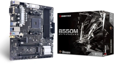 Материнская плата Biostar B550MX/E PRO Soc-AM4 AMD B550 4xDDR4 mATX AC`97 8ch(7.1) GbLAN RAID+VGA+DVI+HDMI
