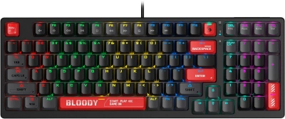 Клавиатура A4Tech S98 механическая красный/красный USB for gamer LED (S98 RED) кабель 1.8м