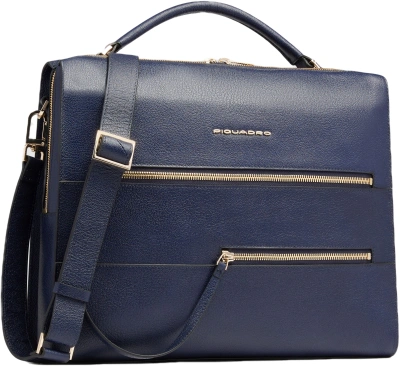 Деловая сумка Piquadro Patricia CA6774W140/BLU с отделением для ноутбука 14" темно-синяя натур.кожа