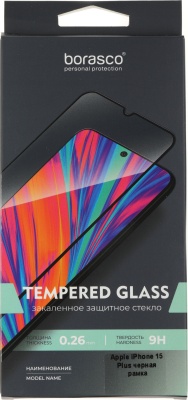 Защитное стекло для экрана BoraSCO прозрачный для Apple iPhone 15 Plus 2.5D антиблик. 1шт. (72402)