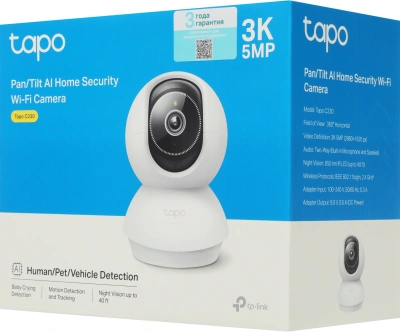 Камера видеонаблюдения IP TP-Link Tapo C230 Wi-Fi 4-4мм цв. корп.:белый