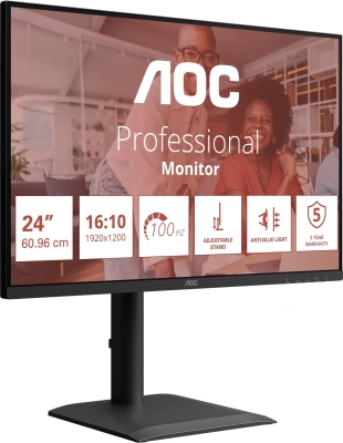 Монитор AOC 24" X24E4U черный IPS LED 16:10 HDMI M/M матовая HAS Piv 300cd 178гр/178гр 1920x1200 100Hz VGA DP FHD USB 5.22кг