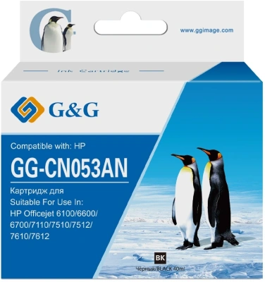 Картридж струйный G&G GG-CN053AN №932XL черный (40мл) для HP Officejet 6100/6600/6700/7110/7510