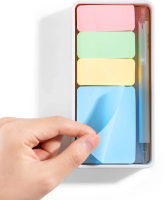 Блок для записей бумажный Deli Nusign ENS116 150лист. пастель белый 4цв.в упак. (упак.:4шт)