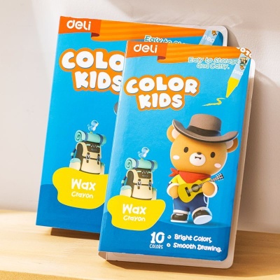 Восковые мелки Deli EC225-10 Color Kids кругл. 10цв. дл.90мм д.8мм