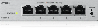 Коммутатор Zyxel GS1200-5V3-EU0101F (L2) 5x1Гбит/с управляемый