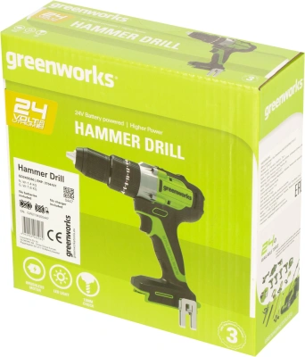 Дрель-шуруповерт Greenworks GD24DD60 аккум. патрон:быстрозажимной (3704107)