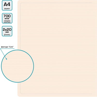 Папка на 2-х кольцах Бюрократ ДеЛюкс DL0740/2MILK A4 пластик 0.7мм кор.32мм молочный