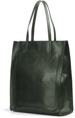 Сумка шоппер женская The Bridge Mirra 04130401/I2 темно-зеленая натур.кожа