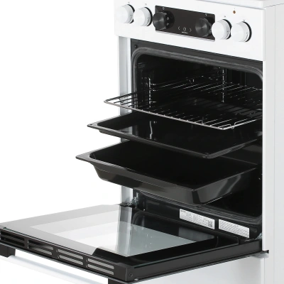 Плита Комбинированная Gorenje GK5C40WF белый (стеклянная крышка) реш.чугун