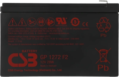 Батарея для ИБП CSB GP1272 F2 (12V28W) 12В 7.2Ач