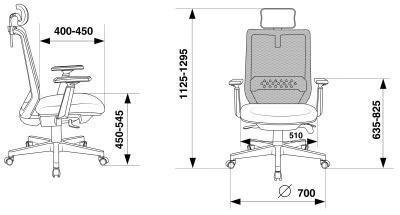 Кресло эргономичное Бюрократ Expert черный TW-01 38-418 сетка/ткань с подголов. крестов. пластик