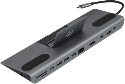 Стыковочная станция Digma DS-991 USB Type-C серый 1xHDMI 1xDP 1xminiDP 1xRJ-45 1xUSB Type-C 3xUSB 3.0