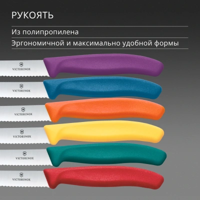 Набор ножей кухон. Victorinox Swiss Classic 6.7836.6C1 компл.:6предм. ассорти европодвес
