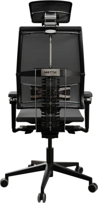 Кресло руководителя эргономичное Метта Yoga Spine Black Edition черный сиденье черный сетка с подголов. крестов.5-луч. металл хром