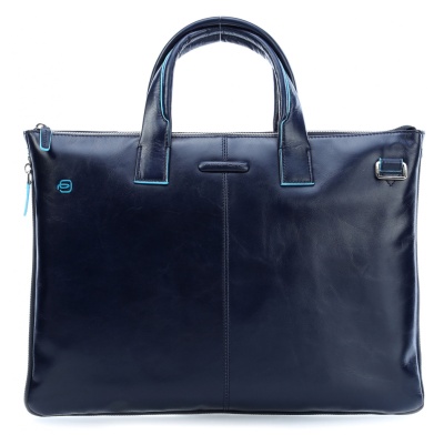 Деловая сумка Piquadro Blue Square CA4021B2/BLU2 с отделением для ноутбука 15.6" синяя натур.кожа