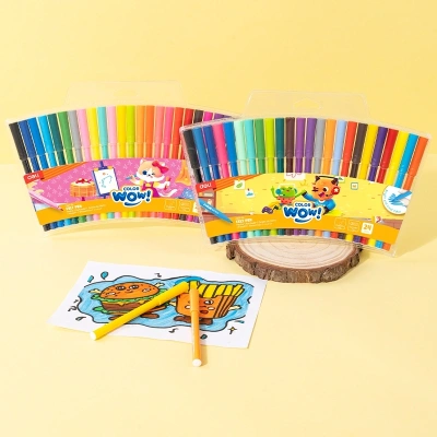 Фломастеры Deli EC165-24 Colorwow круг. пулевидный пиш. наконечник Вентилируемый смываемые 24цв. (24шт.)