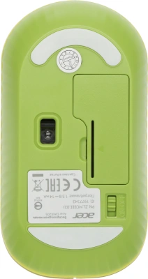 Мышь Acer OMR205 зеленый/желтый оптическая 1200dpi беспров. USB для ноутбука 3but (ZL.MCEEE.02J)
