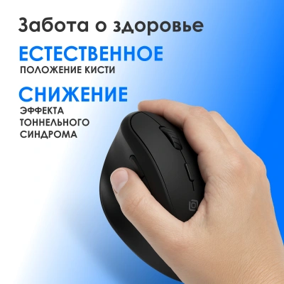 Мышь Оклик 688MW ERGO черный оптическая 2400dpi silent беспров. BT/Radio USB 6but (2070320)