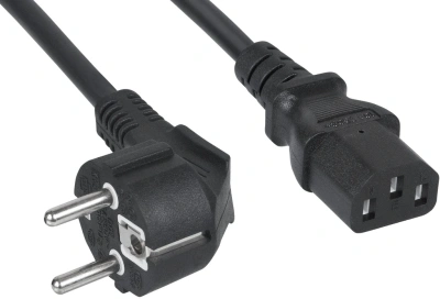 Шнур питания Cabeus PC-186-VDE-3M C13-Schuko проводник.:3x0.75мм2 3м 220/250В 6А черный