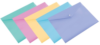 Конверт на кнопке Бюрократ Пастель -PKPAST/YEL A4 пластик 0.18мм желтый