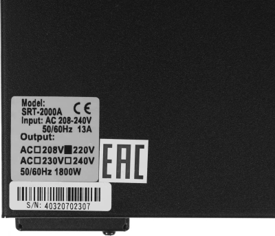 Источник бесперебойного питания Powercom Smart King RT SRT-2000A LCD 1800Вт 2000ВА черный