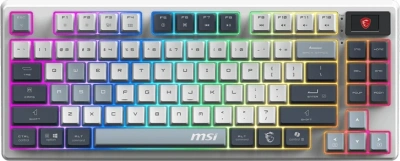 Клавиатура MSI GK600 механическая белый/синий USB беспроводная BT/Radio Multimedia for gamer LED (S11-43RUP01-HH9) кабель 1.8м