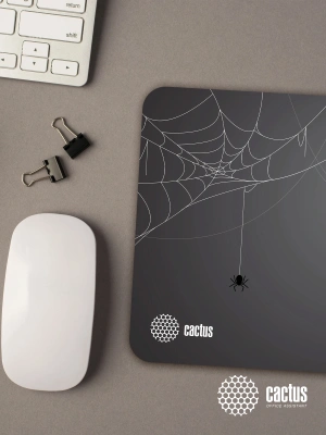 Коврик для мыши Cactus Spider gray черный 250x200x3мм (CS-MP-D13S)