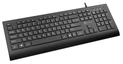 Клавиатура Оклик 155M черный USB slim (подставка для запястий) (1678057) кабель 1.6м