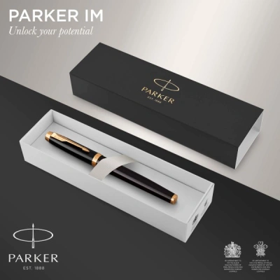 Ручка перьев. Parker IM Core F321 (1931645) Black GT F сталь нержавеющая подар.кор.
