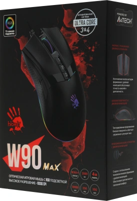 Мышь A4Tech Bloody W90 Max черный оптическая 10000dpi USB 10but (W90 MAX ( STONE BLACK))