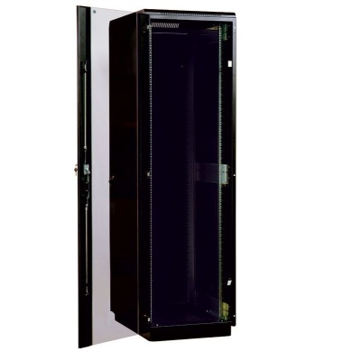 Шкаф коммутационный ЦМО (ШТК-М-42.8.8-1ААА-9005) напольный 42U 800x800мм пер.дв.стекл задн.дв.стал.лист 2 бок.пан. 500кг черный 655мм 123.39кг 180град. 2030мм