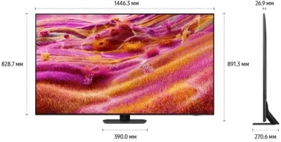 Телевизор QLED Samsung 65" QE65QN90FAUXRU Q черный титан 4K Ultra HD 120Hz DVB-T2 DVB-C DVB-S2 USB WiFi Smart TV