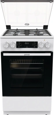 Плита Комбинированная Gorenje GK5C40WF белый (стеклянная крышка) реш.чугун
