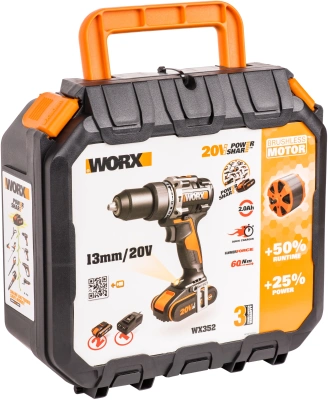 Дрель-шуруповерт Worx WX352 аккум. патрон:быстрозажимной (кейс в комплекте)