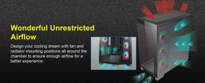 Корпус Azza COVE черный без БП ATX 6x120mm 2x140mm 1xUSB2.0 1xUSB3.0 audio bott PSU